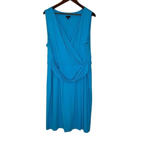 Talbots Plus Size 20 Turquoise Sleeveless Wrap Dress Elegant & Flattering Womens - Picture 1 of 11